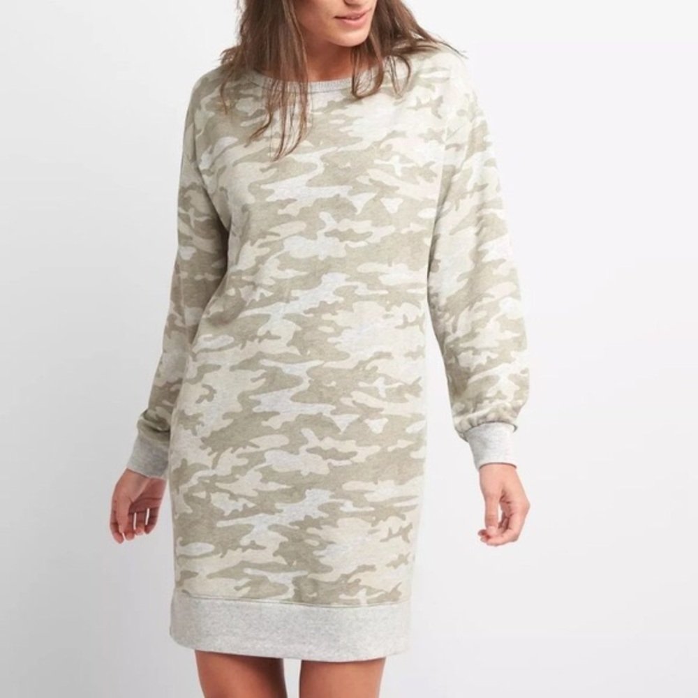 Gap medium petite Camouflage gray Print Sweater Dress - Picture 1 of 1